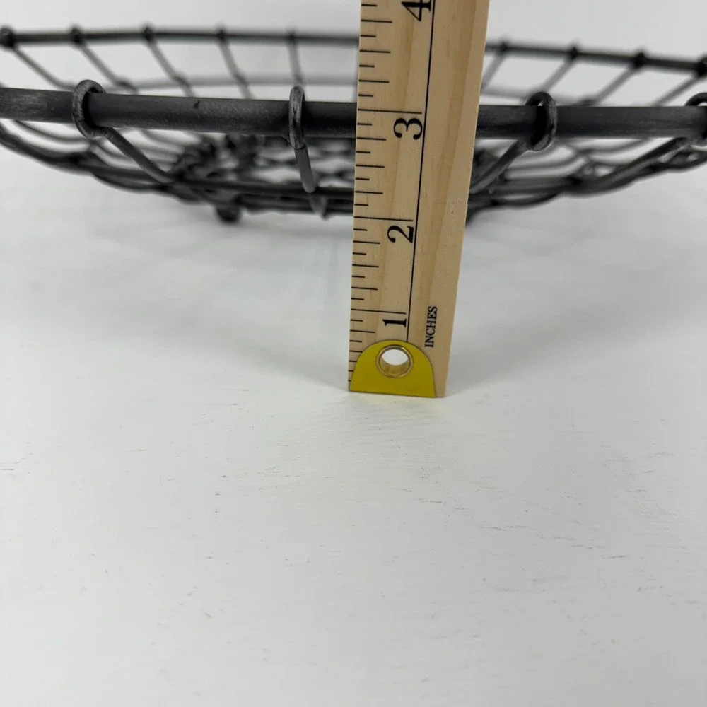 Unbranded Wire‎ Basket Home Decor OS Gray Good Industrial Footed Shallow Bowl